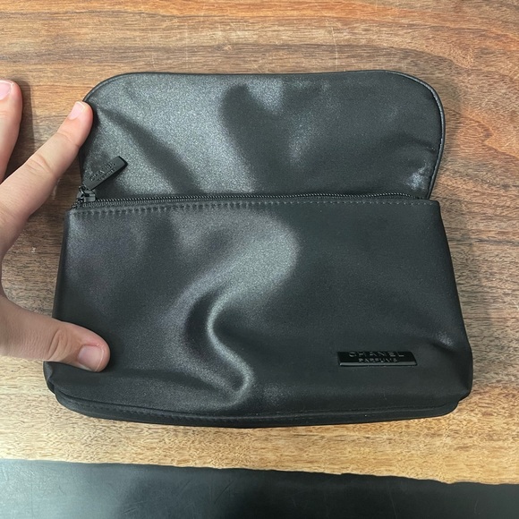 CHANEL PARFUMS BLACK SATEEN COSMETIC BAG New in box! 📦 - Picture 3 of 10